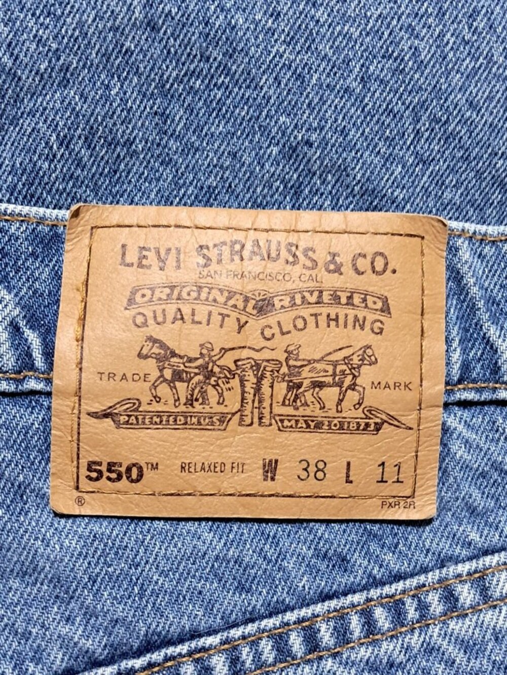 Vintage‎ Levis 550 Jean Shorts Mens Size 38 Relaxed Fit Blue Cotton Denim 90s - Picture 8 of 10